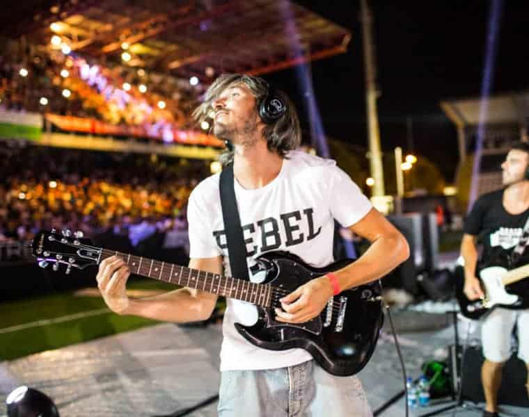 Fabio Zaffagnini Rockin'1000 sul palco