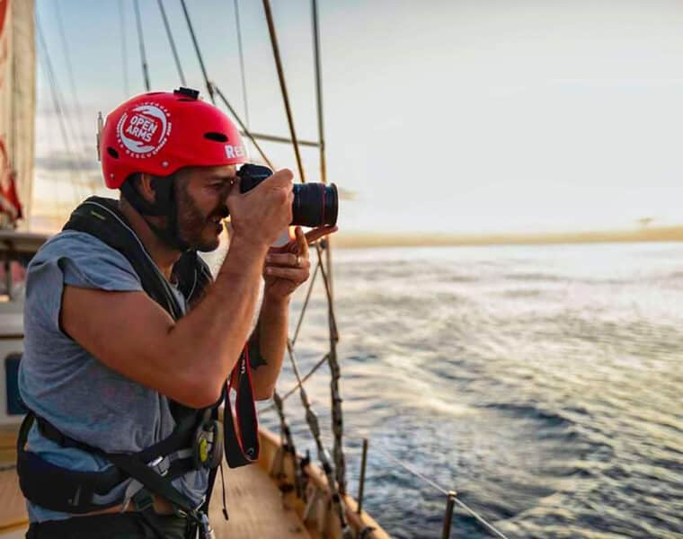 Valerio Nicolosi giornalista fotoreporter sulla Open Arms