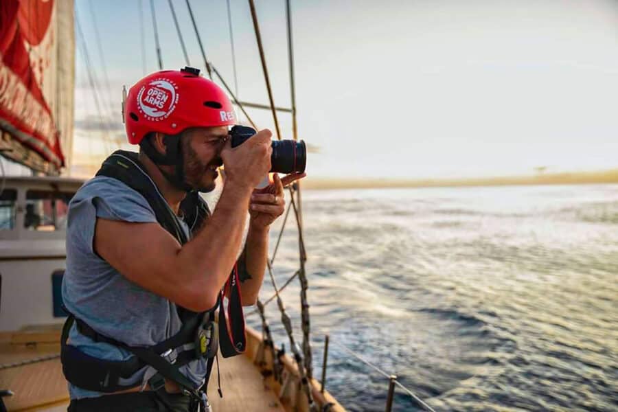 Valerio Nicolosi giornalista fotoreporter sulla Open Arms
